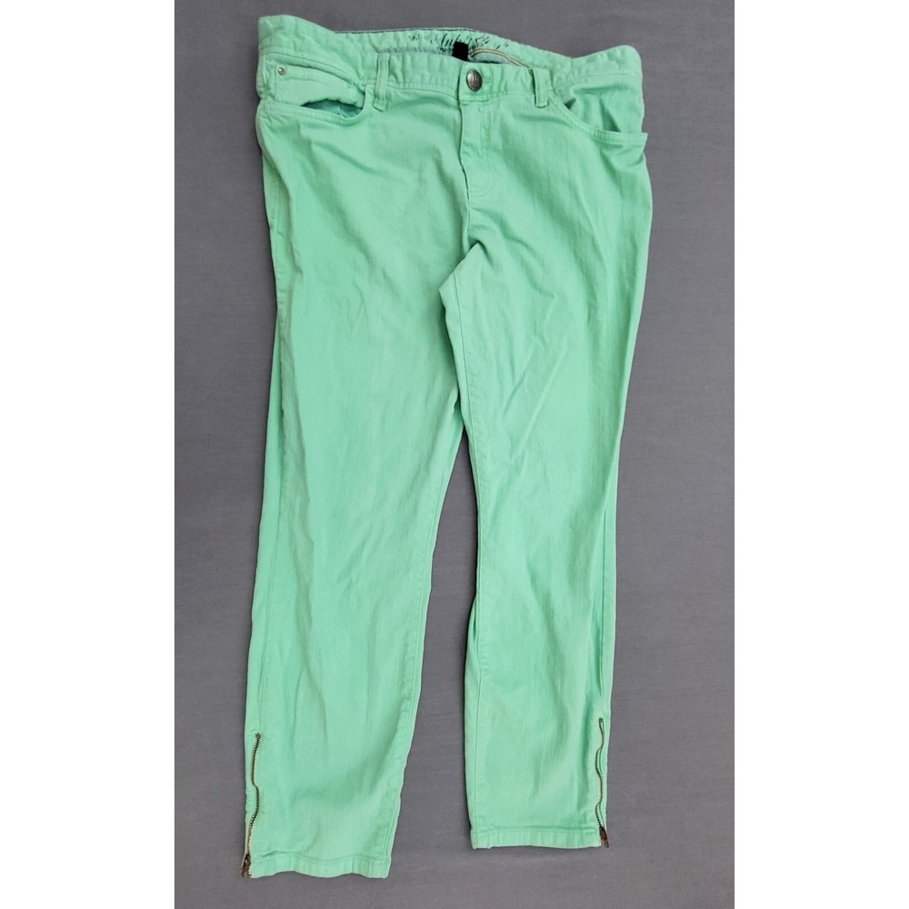 Tommy Hilfiger Skinny Ankle Crop Pants Women's Sz 16 High Rise Mint‎ Green Retro
